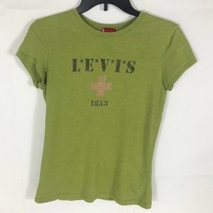 Levis Tshirt Red Tag Womens Small Green Vintage Spellout Shirt